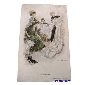 The Trousseau Postcard 4 Ladies & a Wedding Dress Chas Schribner 1920s? Vintage
